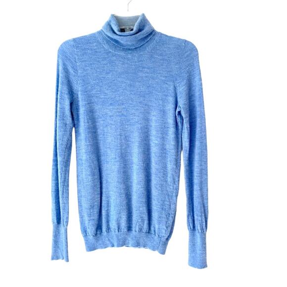 Ann Mashburn Cashmere Blue turtleneck thin slim sweater size small - Picture 1 of 7
